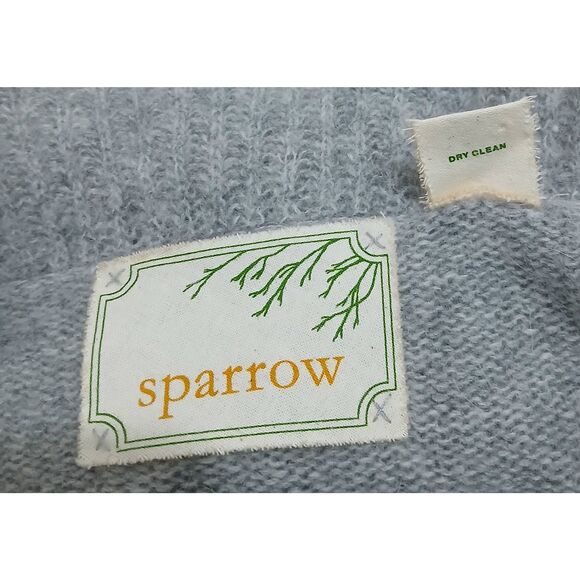 Sparrow womens small lightweight long cardigan sweater angora wool gray - Picture 7 of 7